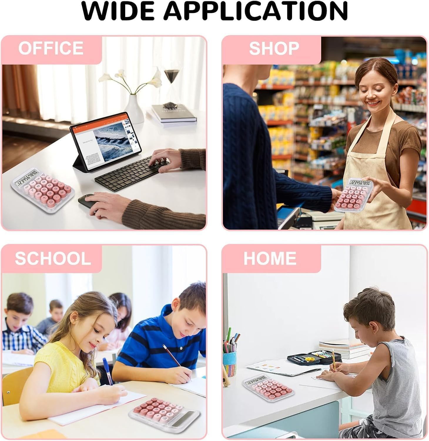 Mechanical Desktop Calculator, Battery-Powered Calculators Desktop 10 Digits for School, Students and Office