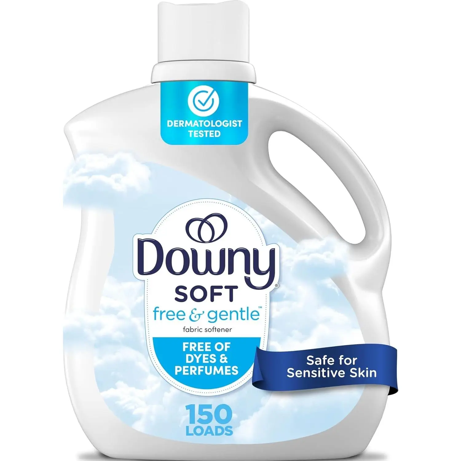 Downy Free & Gentle Liquid Fabric Softener, 44 fl oz, 60 Loads, Hypoallergenic, Sensitive Skin Friendly Fabric Conditioner Liquid