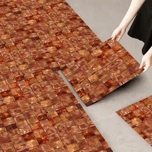 10 pieces of vinyl floor sticker, kitchen bathroom bedroom floor decoration, that is, peel and stick, thickened wear-resistant waterproof self-adhesive floor, artistic and creative Decorative tile sticker, 2 Tiles Sticker, Decoration Items