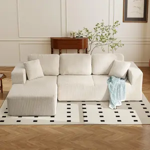 [HolidayHaul][2 Packages Shipping] Boneless Memory Foam Sectional Sofa, Corduroy Sectional Couches for Living Room, Oversized Comfy Modular Compression Cloud Sleeper Sofa with Deep Seat, No Assembly Required L Shaped Sofas Sofa Sets