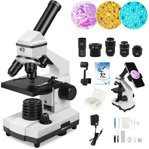 Microscope for Adults Professional:Compound Microscope for  8-12,100X-2000X  Microscope Kit with Prepared Microscope Slides and Covers, Stereo Microscopes for  Homeschool Lab