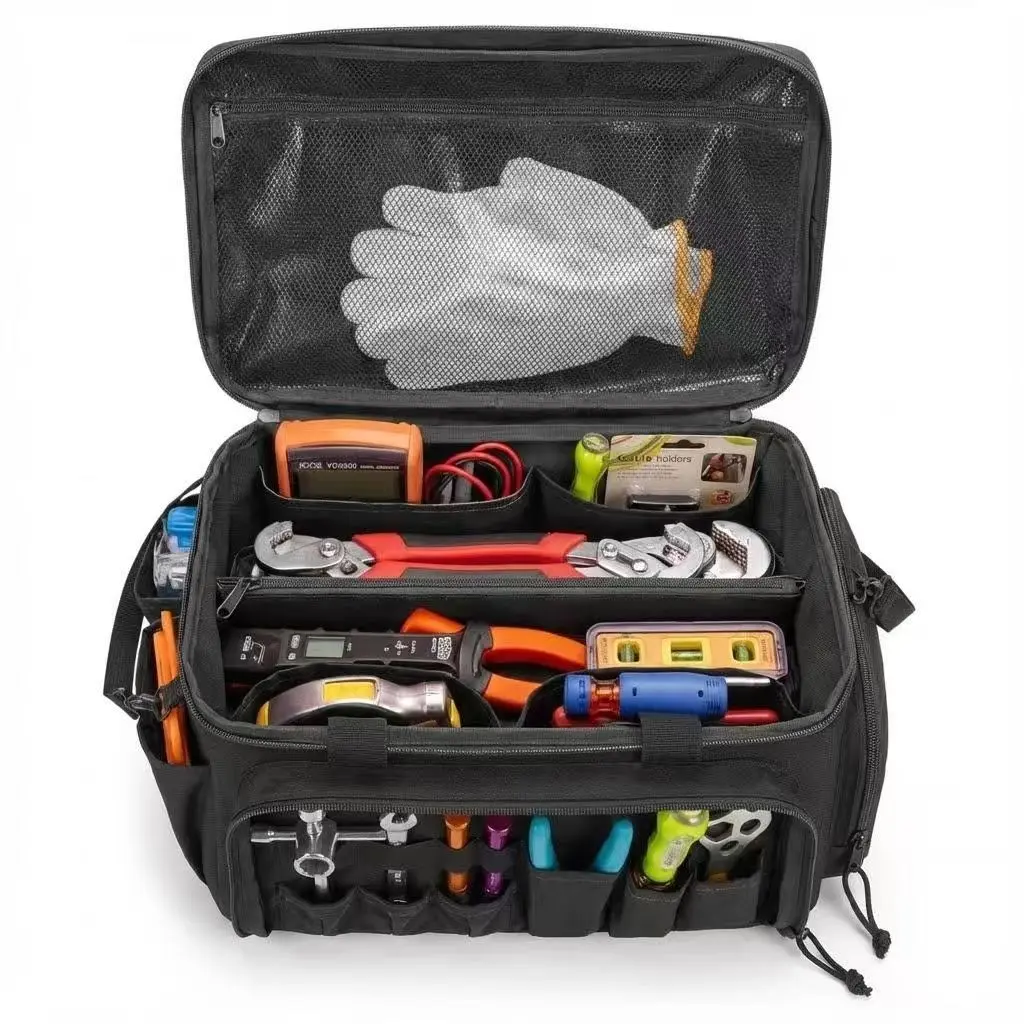 Heavy Duty Men's Tool Storage Bag Multifunctional Portable Work Organizer Garage Tool Organizer for Handyman Repair Tool Organizing Bag