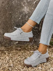 2026 New Cross-Border Large Size Casual Fashion Pure Color Comfortable Breathable Flat Loafers, Anti-Slip Soft Sole Driving Loafers