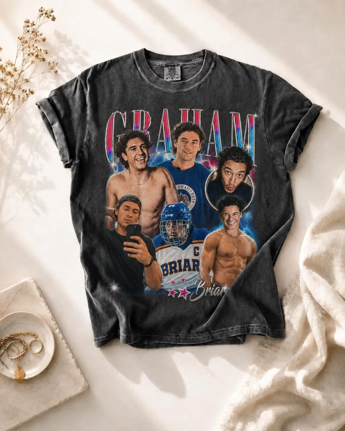 Garrett Graham Briar University Comfort Colors T Shirt, Vintage Hockey Romance Tee, Briar Hockey Team Shirt, Bookish Sports Romance Gift,Off-Campus Shirt