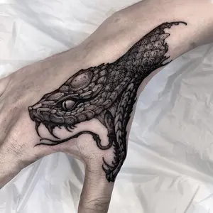 Dark Style Fashion Super Cool Snake Tattoo Sticker Statement Arm Tattoo Body Art Fake Tattoo Waterproof Can Last for 1-3 Days