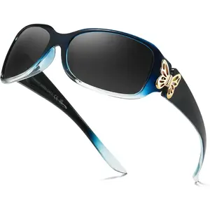 Polarized Sunglasses for Women, Fashion Butterfly Decoration Driving Fishing-99.99% UV Protection