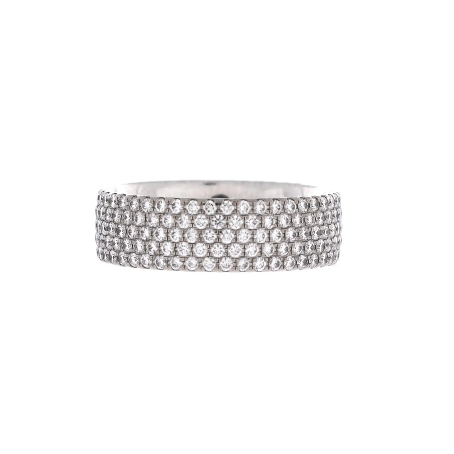 Pre-owned Tiffany & Co. Metro 5 Rows Ring 18K White Gold and Diamonds by Rebag