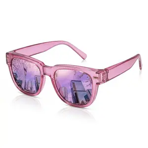 LVIOE Polarized Over Glasses Sunglasses for Women - Trendy Mirrored Fit Over Prescription Eyewear with UV400 Protection