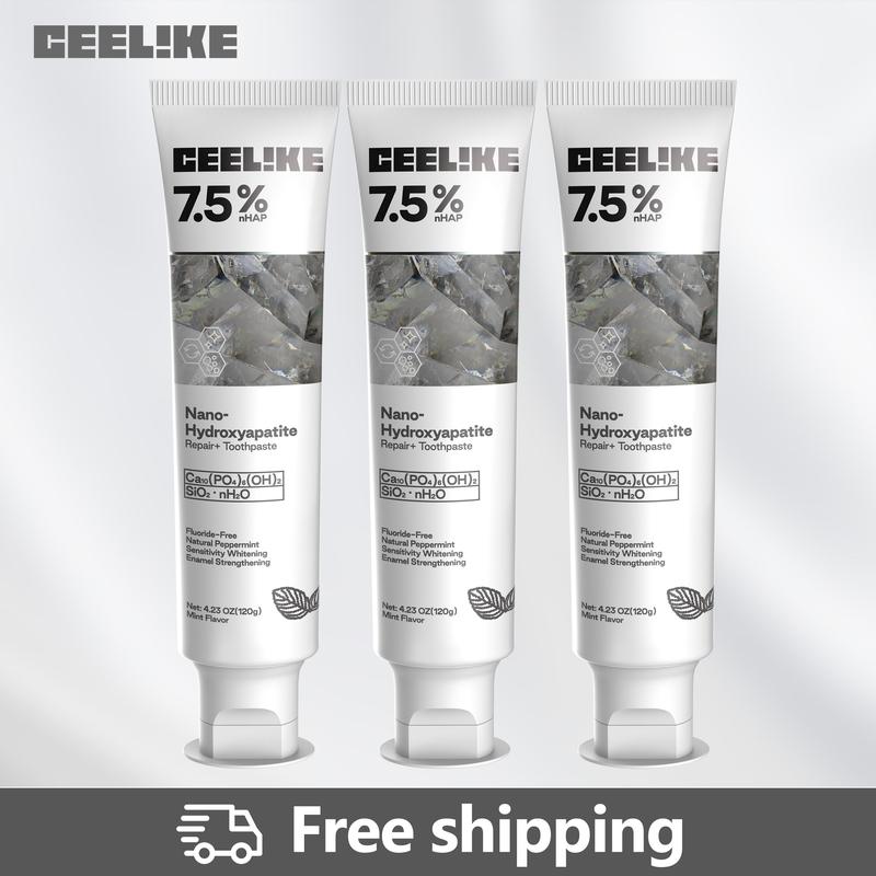 CEELIKE Fluoride-Free Hydroxyapatite Toothpaste (3-Pack) | Enamel Repair & Fresh Breath | Gentle Mint