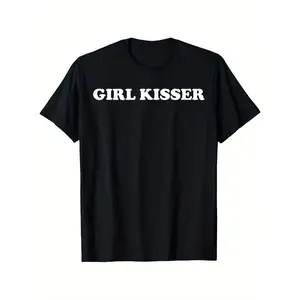 Girl Kisser Lesbian LGBTQ T-Shirt, Comfortable Outdoor, Casual Top Casual Summer Wear|Crew Neck Tshirt| Smooth Texture Tee Black graphic tee men's t shirts