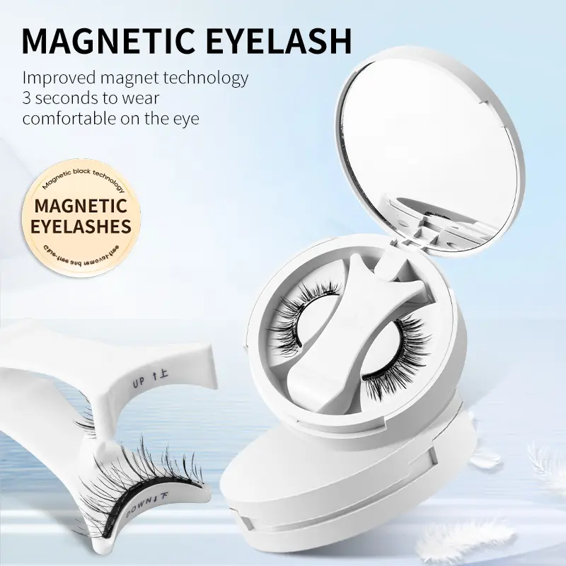 Magnetic Mascara Reusable False Eyelashes Natural Look, No Glue Lash Extensions, Includes Applicator, Curling Self-Adhesive Eyelashes, Magnetic Lash Set, Magnetic Lash Kit, Perfect for Women & Girls