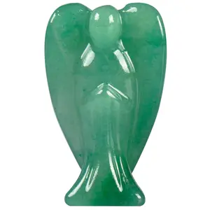 1.8 Inch Green Aventurine Crystal,Guardian Angel Decor Figurines,Cute Figurines,Hand-Carved Angel Crystals, Crystals and Healing Stones for Room and Office Desk Decor,Angel Gifts for Women and Men
