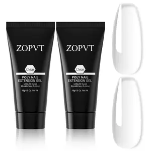 Transparent Extension Gel Set, 2 Pieces 0.5oz/15g Polyurethane Nail Gel, Thickened Acrylic Nails, Requires UV Light, Polygel Nails