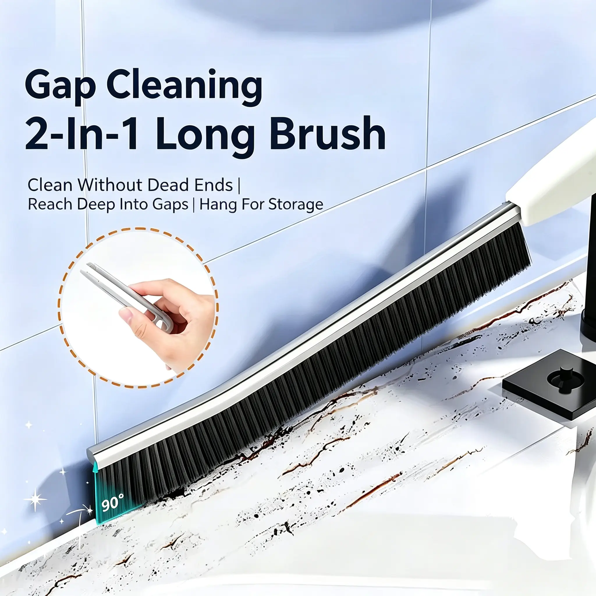 3-Pack Upgraded Gap Brush, Durable Easy-Hanging Multifunctional Cleaning Supply for Tile Grout Scrubbing, Home Bathroom & Kitchen (Tools & Hardware, Masonry & Tiling Tools)