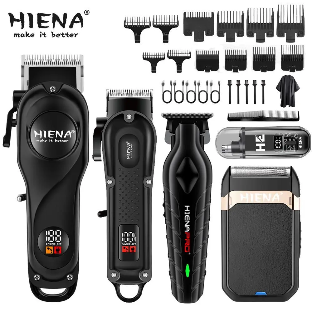 Men's Professional Hair and Beard Care Set, Cordless Hair Cutting, Cordless Trimmer with LED Display, USB Rechargeable Precision Trimming Kit, Salon Use, Barber Clippers Set