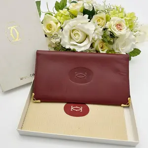 Pre-owned Cartier As Shown Shoulder Bags Must de Bordeaux Leather Long Wallet ca8504gf