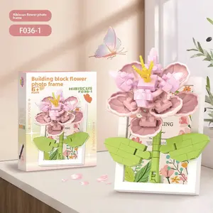 Picture frame, building blocks, bouquet, preserved flowers, carnations, sunflowers, DIY girls' holiday