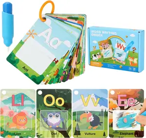 Reusable Magic Water Coloring Books for Toddlers,Water Painting Book,26 Educational Alphabet Flash Cards,Road Trip,Travel,Car Activities Essentials Toys Kids,Thoughtful Gifts