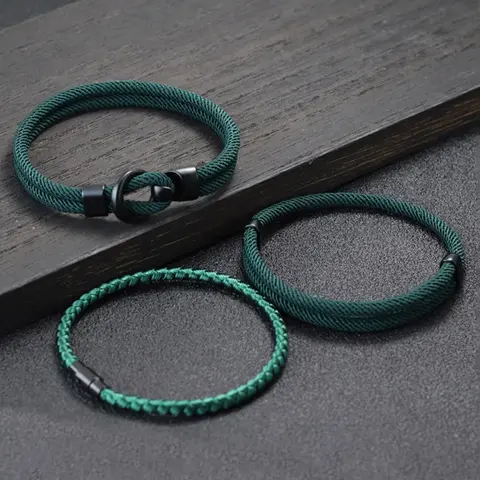 Men's Minimalist Casual Braided Bracelets Set, Fashion Jewelry for Party, Daily Wear, Perfect Birthday Gift, Stylish Accessory, Fashion Cool Accessories