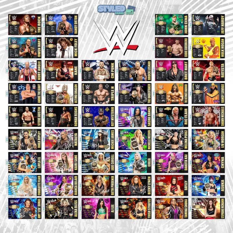 WWE rectangle vinyl stickers made with high quality vinyl