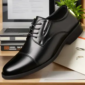 Men’s Lace-Up Dress Shoes – Black Design with Stylish Contrast Detail, Comfortable & Versatile for Business and Events
