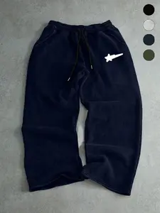 Men's Letter Star Print Straight Leg Sports Pants, Street Fashion Casual Regular Fit Graphic Pants, Comfortable All-Season Wear. cut essentials pants.  eptm pants. Casual Comfy Sweatpants