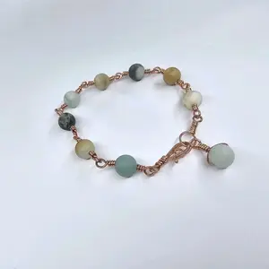 Yassy Creates | Handcrafted Copper Wire Wrapped Amazonite Bracelet