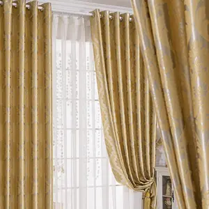 European Style Embossed Curtain, 1 Count Luxury Window Curtain, Window Drapes for Home Living Room Bedroom Decor, Privacy Grommet Curtains