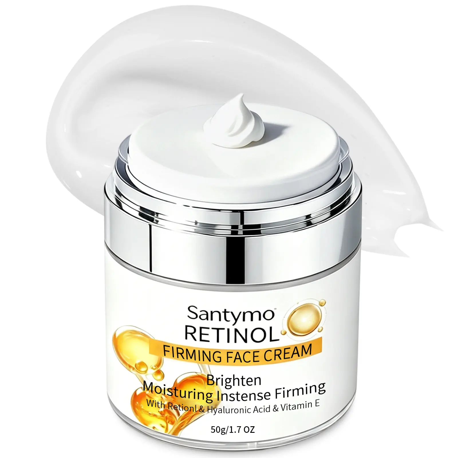 JD CONCEPT Santymo Retinol Night Facial Cream - Hyaluronic Acid, Niacinamide, Vitamin E Infused, Smooth, Hydrating, Moisturizing, Plump Skin, Anti-Aging, Wrinkle-Reducing for All Skin Types, 1.7 oz (Skincare Moisturizers & Mists), Radiant, Skin Repair