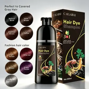 500ML Hair Dye Shampoo, Three-In-One Conditioning, Gentle Herbal Extracts, Non-Irritating, Glossy, Healthy Look, 9 Colors Available