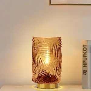 Battery Operated Lamp with Timer, Glass Cordless Lamps Beside Table Light,Small Lamp with for Home Decorative Living Corner Bedroom