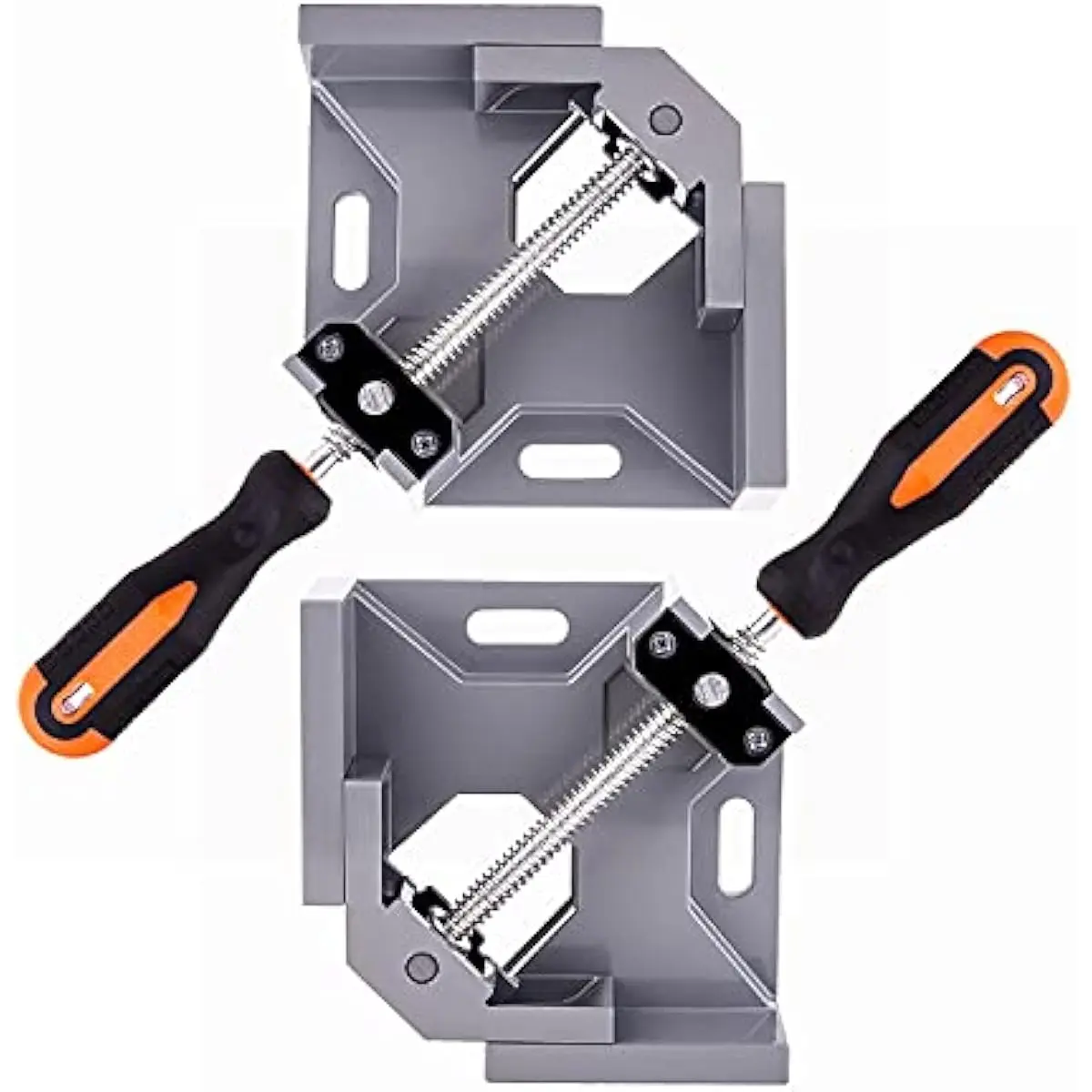 2pcs 90-Degree Right Angle Corner Clamps - Aluminum Alloy Frame, Adjustable Swing Jaw, Rotating Nuts, Precision, Ease of Use, Sturdy and Durable Clamps for Woodworking, Cabinet Making, DIY Projects