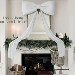 Belt bow decoration, large-sized red velvet ribbon, suitable for Christmas, weddings, Valentine's Day, carnivals, Thanksgiving, indoor and outdoor decorations