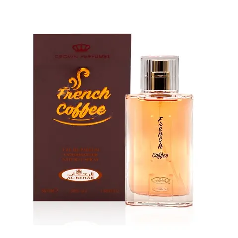 Al Rehab French Coffee Paraben-Free Unisex Eau De Parfum (EDP) - 50ml (1.65oz) BPA-Free Bottle, Arabian Cologne, EDP Fragranced Perfume, EDP Liquid Perfumes, Youth-Focused Gourmet Scent with Bitter Coffee & Chocolate Espresso Notes
