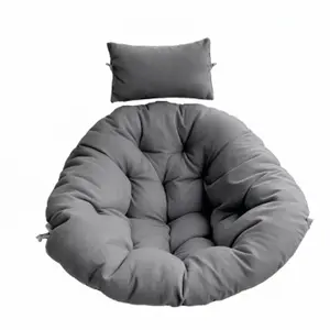 DANGHOOGY Outdoor Egg Chair Cushion, Waterproof Hanging Chair Cushion with Headrest Pillow, Egg Chair Replacement Cushion for Patio Furniture, U-Shaped Eggs Swing Cushion for Basket Chairs, Gray