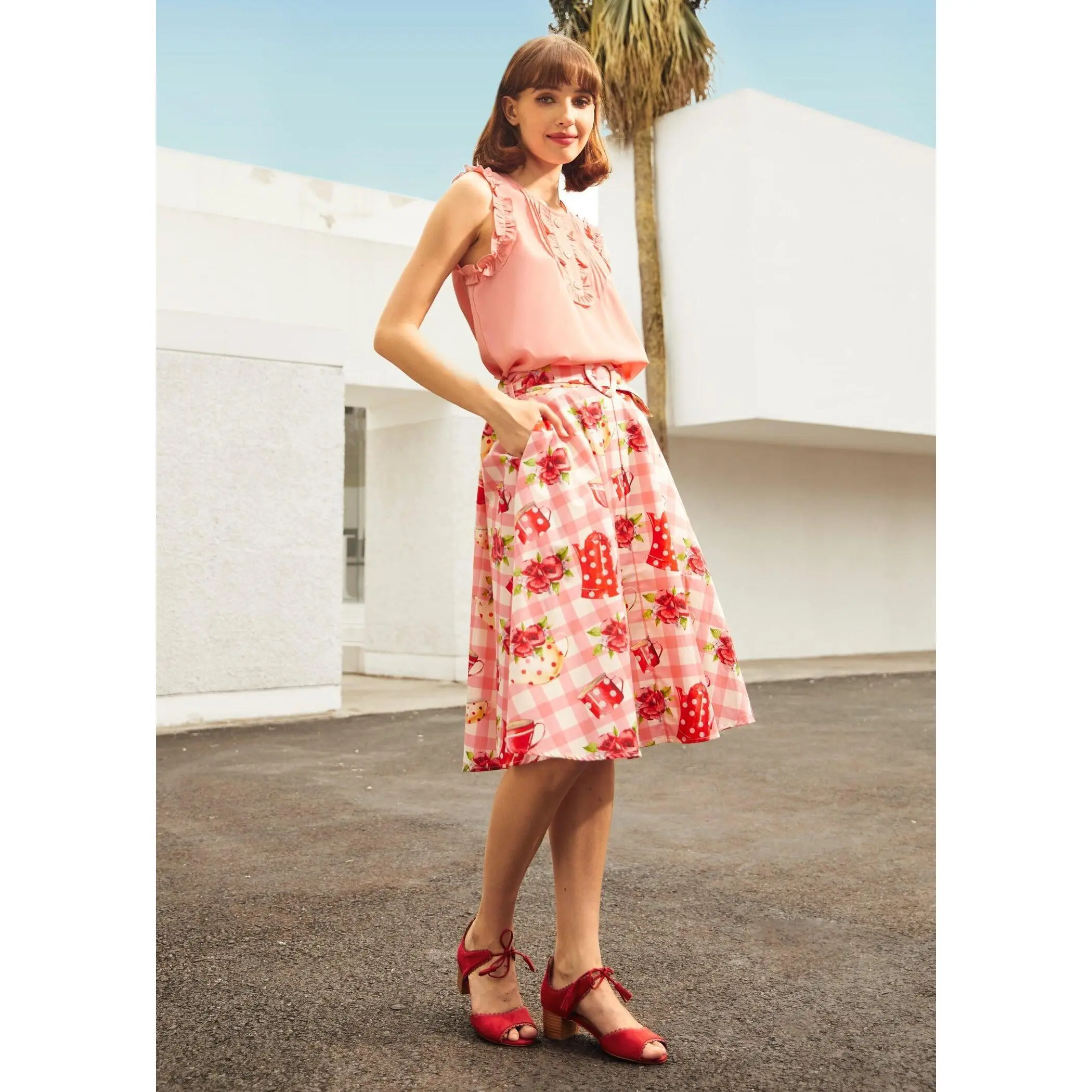ModCloth Something Sweet Ruffle Top Pink (XS-4X)