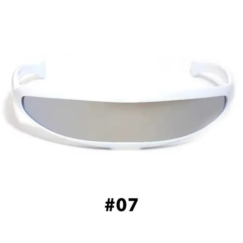 Futuristic Narrow Cyclops Sunglasses Laser Eyeglasses UV400 Personality Mirrored Lens Costume Eyewear Men Gafas De Sol Full Rim