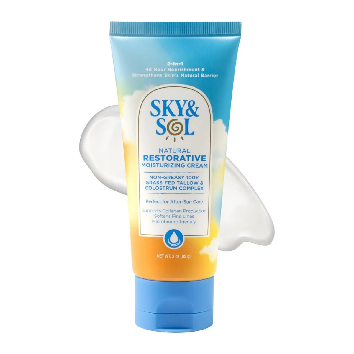 Sky and Sol Everything Cream 100% Grass Fed Beef Tallow Moisturizer, 3 oz - Natural Safe Ingredients, Face & Body Day Skincare, After-Sun Care for All Skin Types