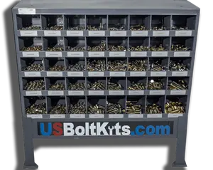 3765 Piece Grade 8 USS Coarse Thread Yellow Zinc Plated Bin Kit with 40 Hole Bin