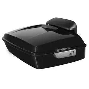 Vivid Black Chopped Tour Pack w/ Slim Backrest & Chrome Hardware for Harley® Touring '97-'25