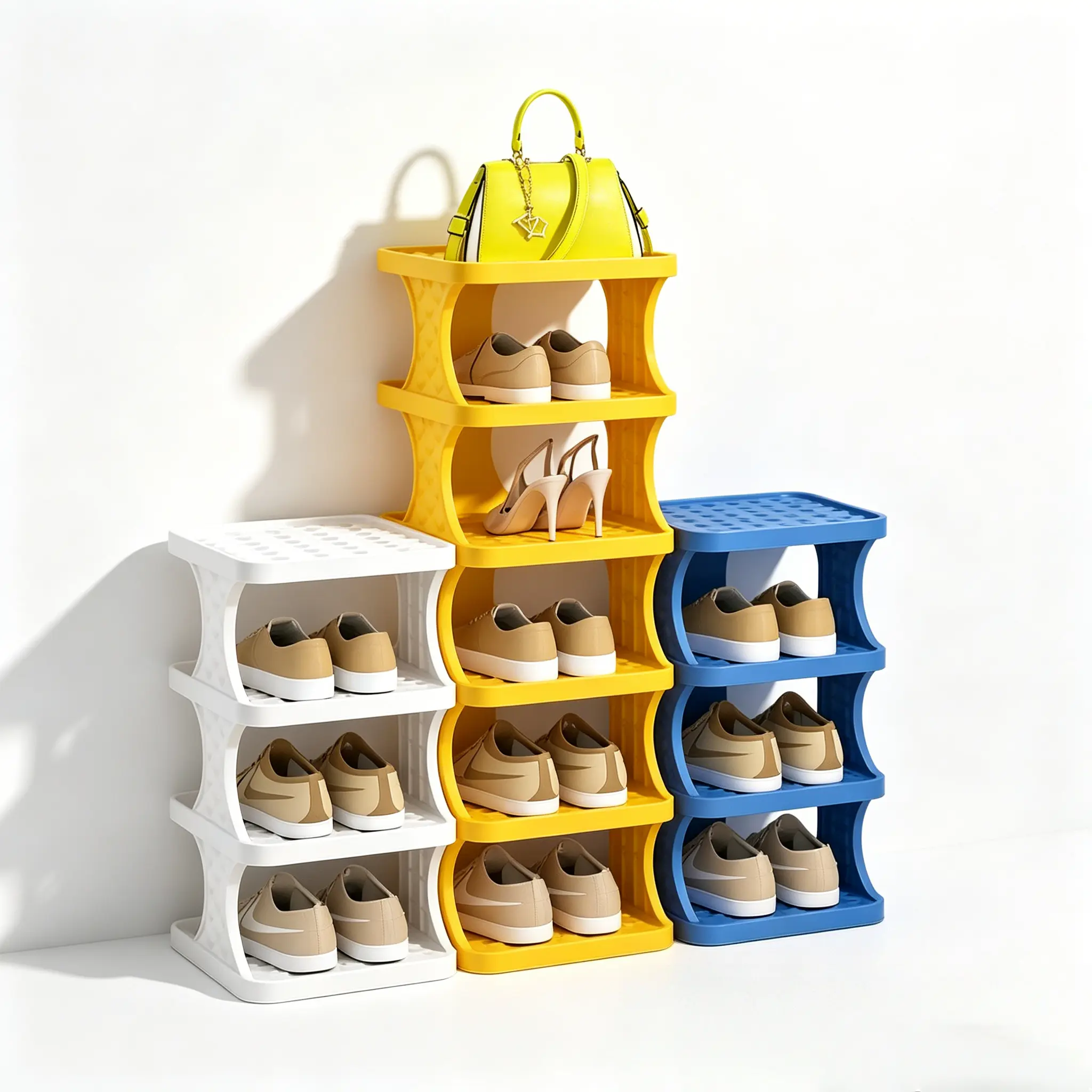 Stackable Multi-Layer Shoe Rack Organizer – Vertical Space Saving Shoe Storage Shelf for Closet, Bedroom & Entryway, Narrow Free-Standing Shoe Holder for Sneakers, Heels, Sandals & Slippers, Easy Assembly for Small Spaces & Dorm Rooms