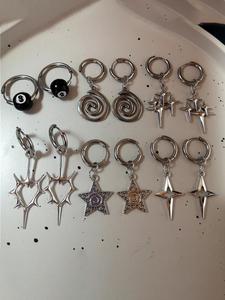 punk style star & heart design ear cuff & dangle earrings, fashion jewelry for party, daily clothing decor, trendy all-match & exquisite jewelry for birthday gift, valentine's day gift, couples gifts, summer accessories