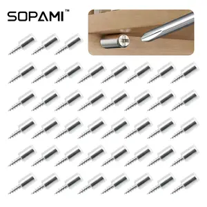 SOPAMI 80pcs Screw-In Shelf Pins with Anti-Slip Silicone Sleeves Self-Tapping Support Pegs for Cabinet Wardrobe Shelf Secure Installation