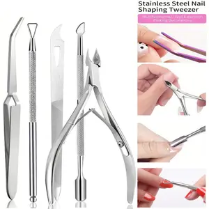 5-piece Ergonomic Grip Cuticle Nippers, Everything You Need for Perfect Nail Prep in One Kit