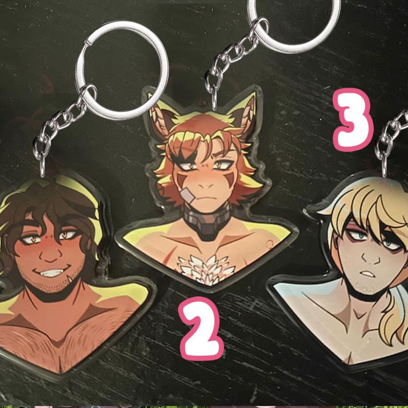 YKMET/BTD Strade, Ren, and Lawrence Double-Sided Epoxy Keychains