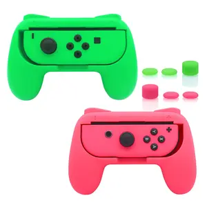 Grips Compatible with   for Joy Con & OLED Model for Joycon, Wear-Resistant Handle Kit Compatible with Joy Cons Controllers, 2 Pack(Green and )