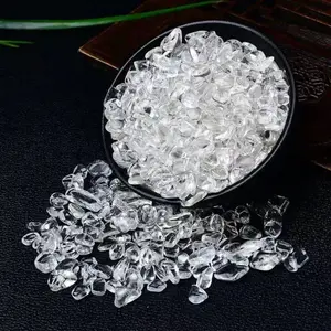 Clear Quartz Crystal Stone Chips Bulk, Tumbled Healing Crystal Chips Natural Gemstones Crushed Stones Decorative Vase Fillers Aquarium Gravel Rocks