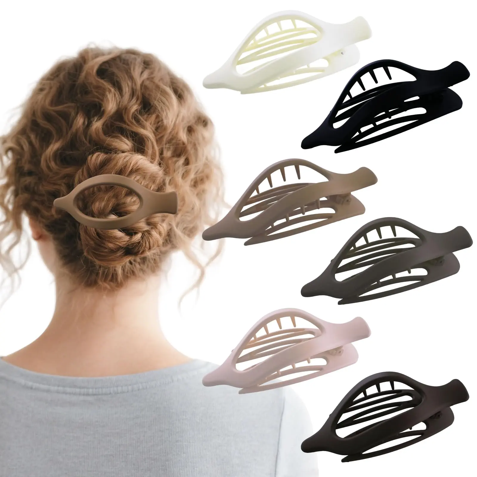 6 PCS Flat Hair Clips for Women Girls, Duckbill HairclipsFlat Claw Clips for Thick or Thin Hair, Side Slide Hair ClawsHair Styling Accessories for Daily Use