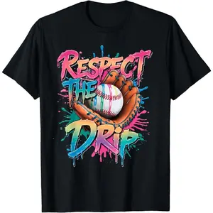[100% Cotton]   Baseball Drip Boys Ice Cream Drip Youth Respect The Drip T-Shirt Golf Gift T-Shirt For Men And Women