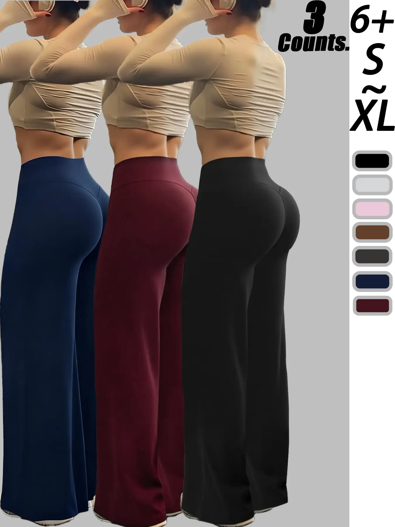 Women's High Waist Wide-Leg Pants, Quick-Dry Comfortable Pants, Suitable for Fitness, Exercise, and Outdoor Activities, Fashion All Seasons Wear
